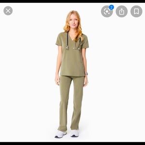 Figs Heather Olive Yola Scrubs